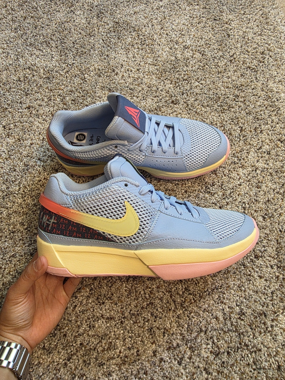 Nike Ja 1 "Day One" (Colorway: Cobalt Bliss/Citron Tint-Hot Punch) US 6Y/Youth